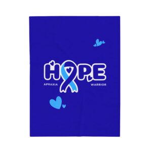 Hope Apraxia Warrior Plush Blanket (Without Names)