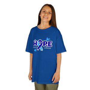 Apraxia Awareness Month Warrior Kids Tee – Blue Awareness Ribbon (Back Names Tribute)