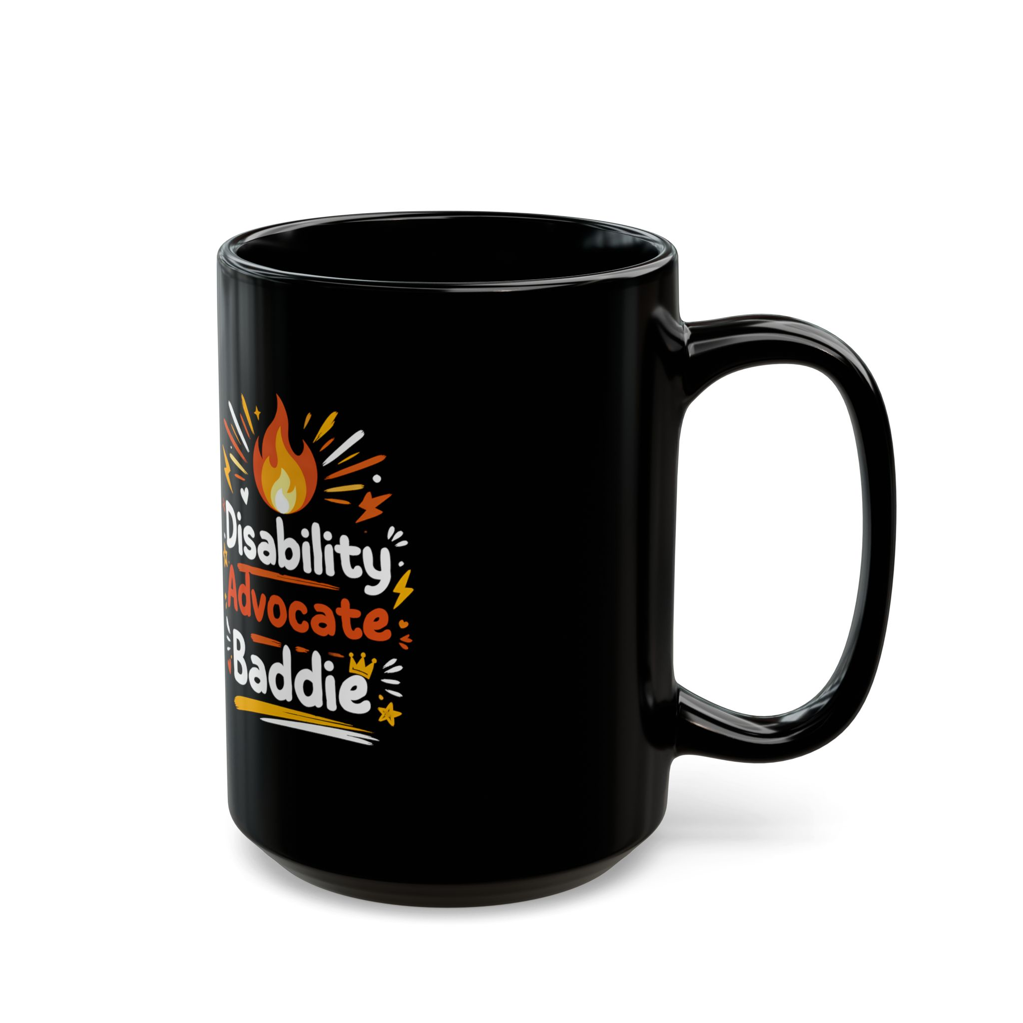 Disability Advocate Baddie Black Mug – Empowerment Coffee Cup (11oz & 15oz) - Image 6