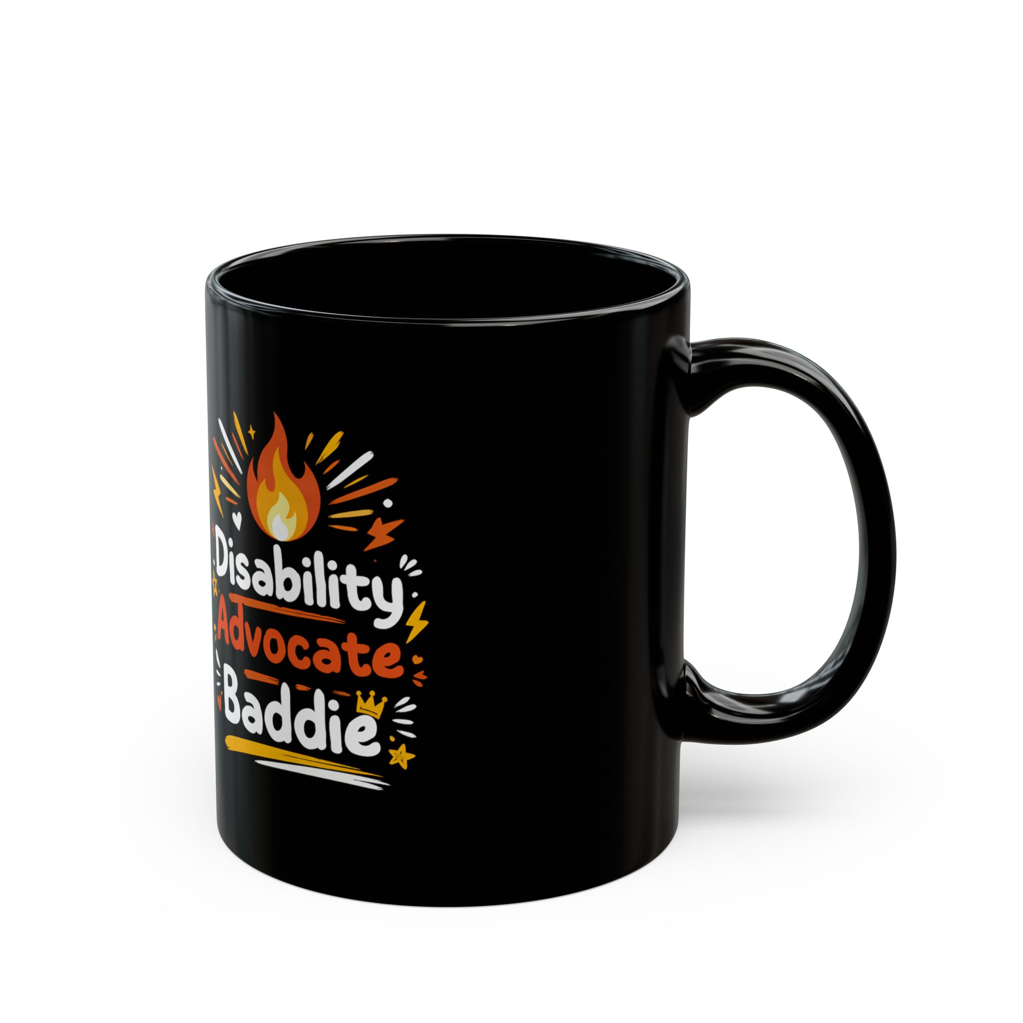 Disability Advocate Baddie Black Mug – Empowerment Coffee Cup (11oz & 15oz) - Image 2